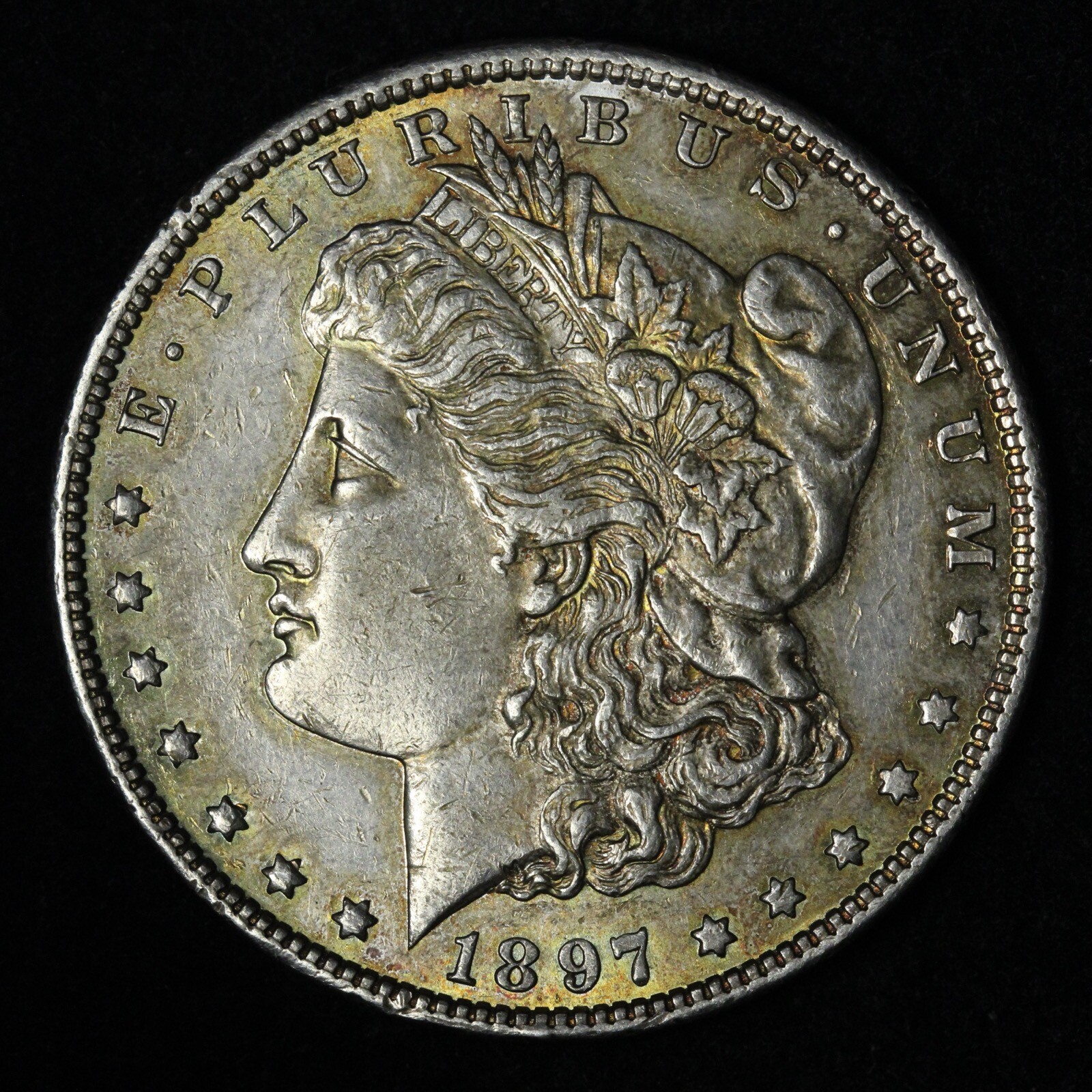 1897 Morgan Silver Dollar UNC *UNCIRCULATED* MS TONED E373 DJEN