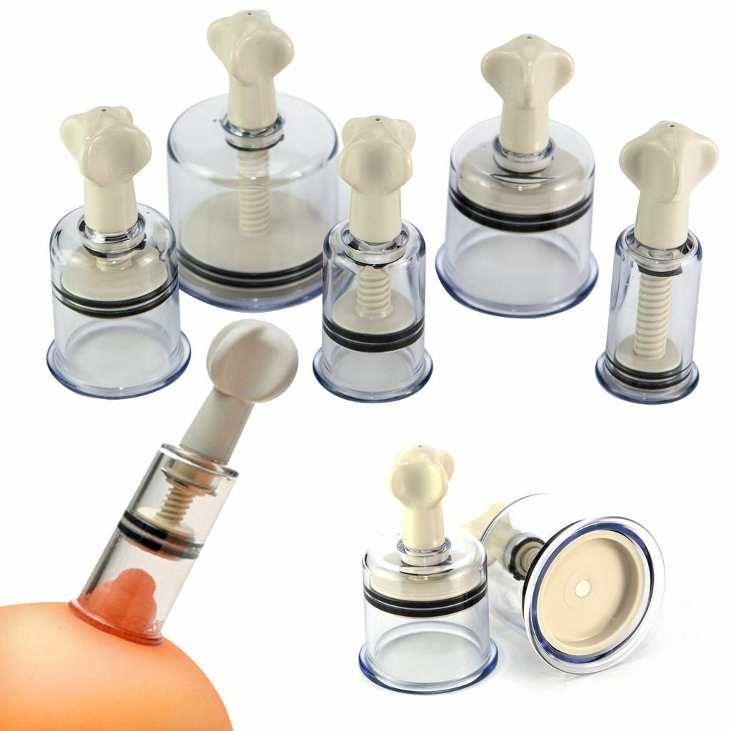 1-2PCS Vacuum Twist Rotary Cupping Set Nipple Sucker Enlargement NO-Pump Suction