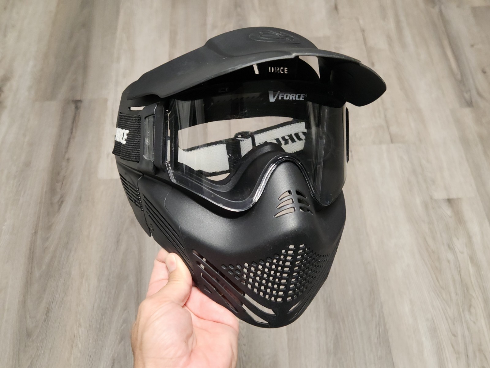 Vforce Armor Field Vision Paintball Mask Black Clear Lens