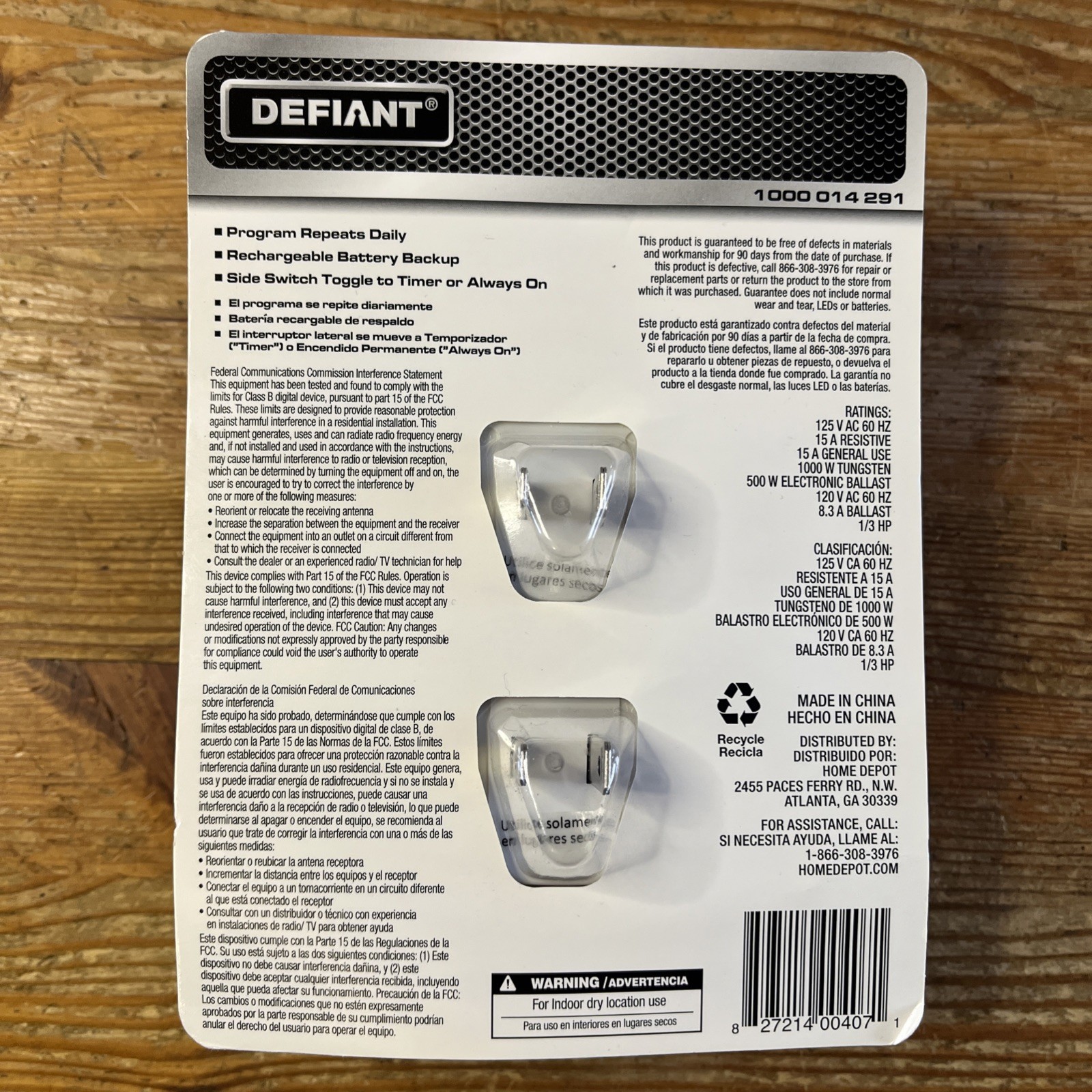 Defiant Indoor Digital Timer 2-Pack New Factory Sealed LCD Display Twin Pack