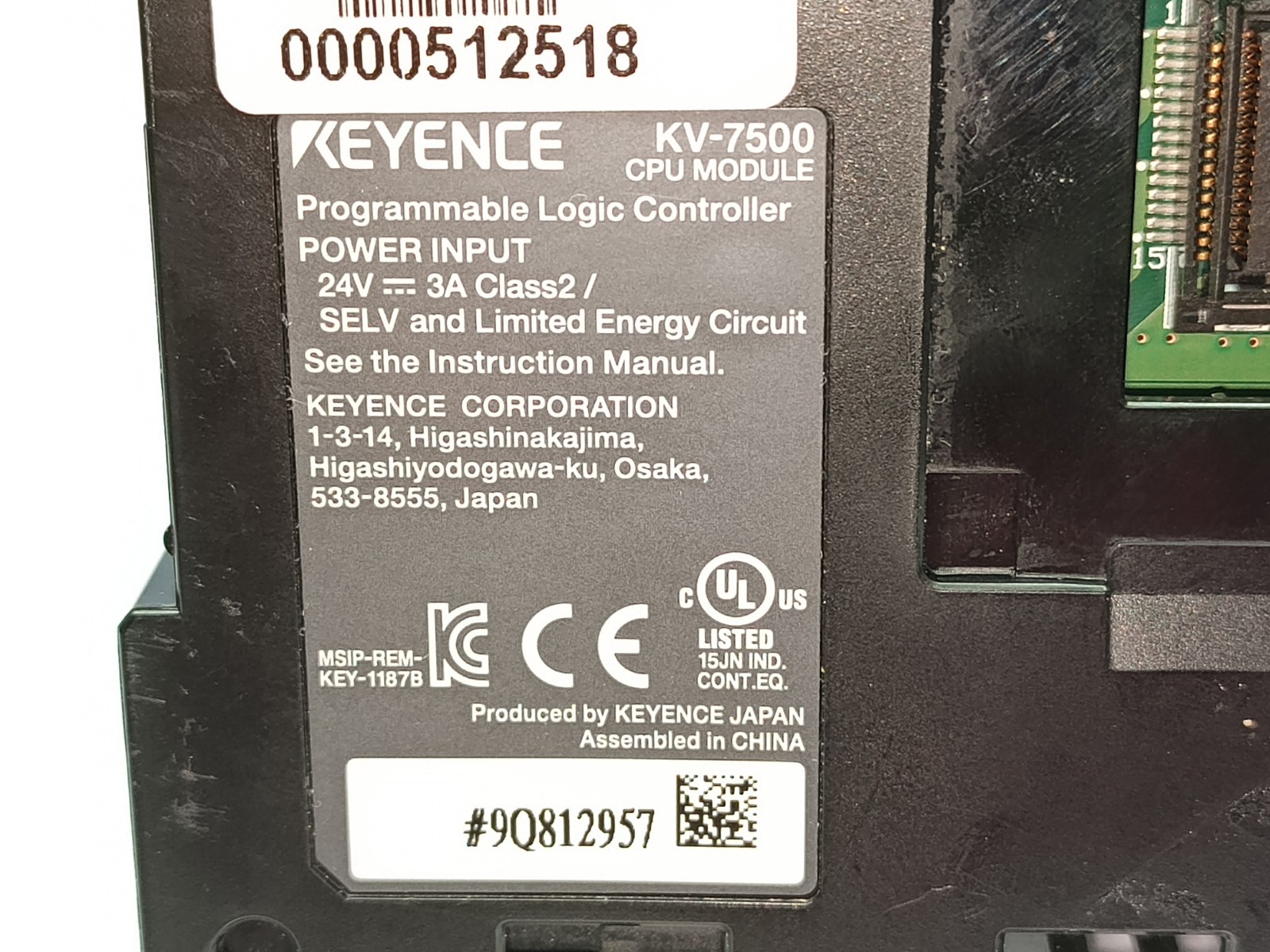 Keyence KV-7500 KV7500 CPU Module Programmable Display FREE FAST SHIP!!!