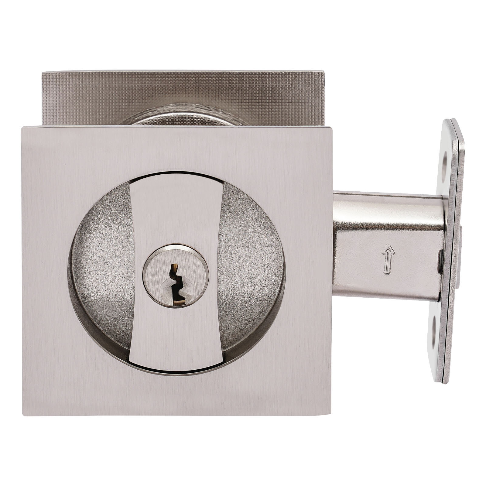 Cavity Sliding door Lock Privacy Function Entry lock Silver Square