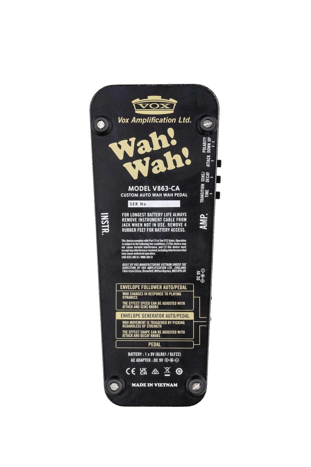 Vox Custom Auto Wah Pedal