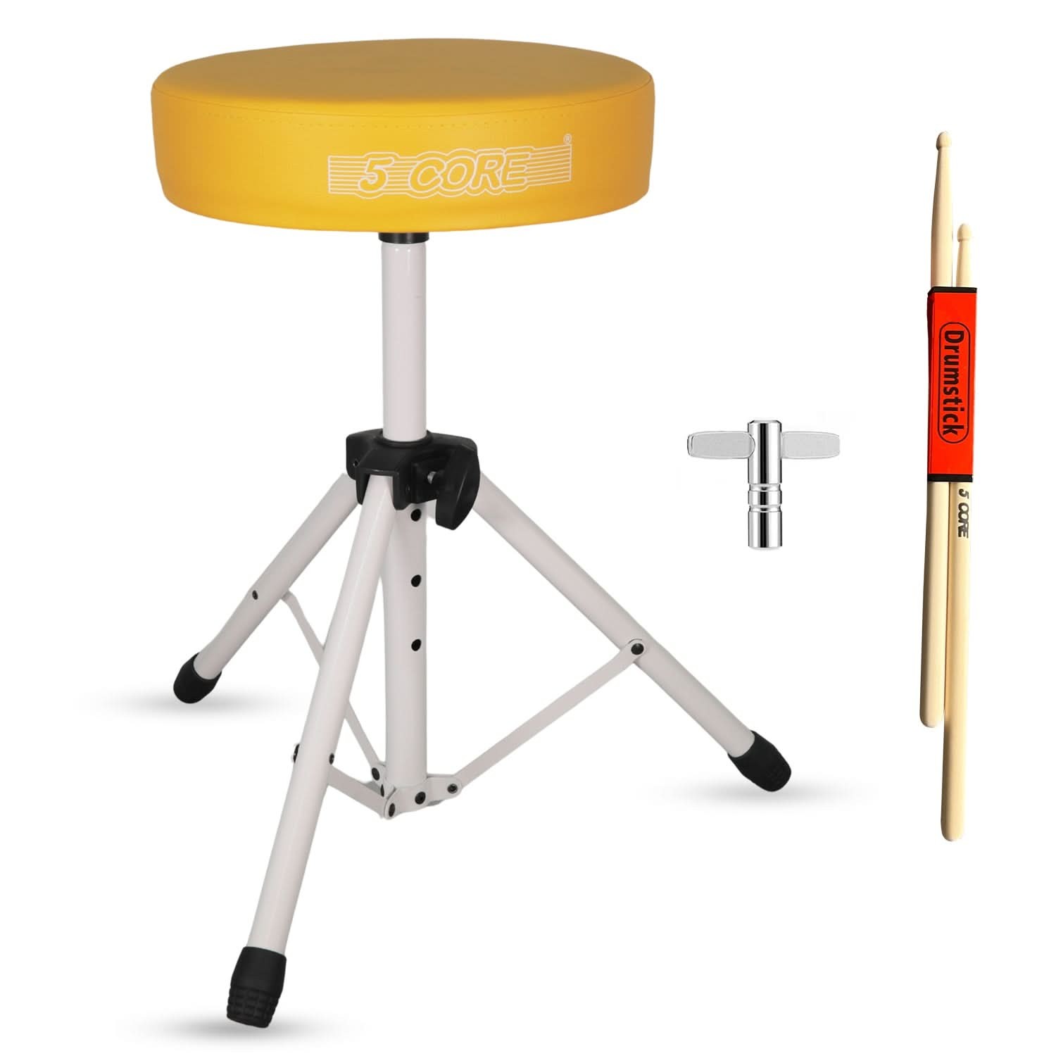 5 Core Drum Throne 3" Padded Comfortable 330Lb Capacity Drummer Stool Adjustable