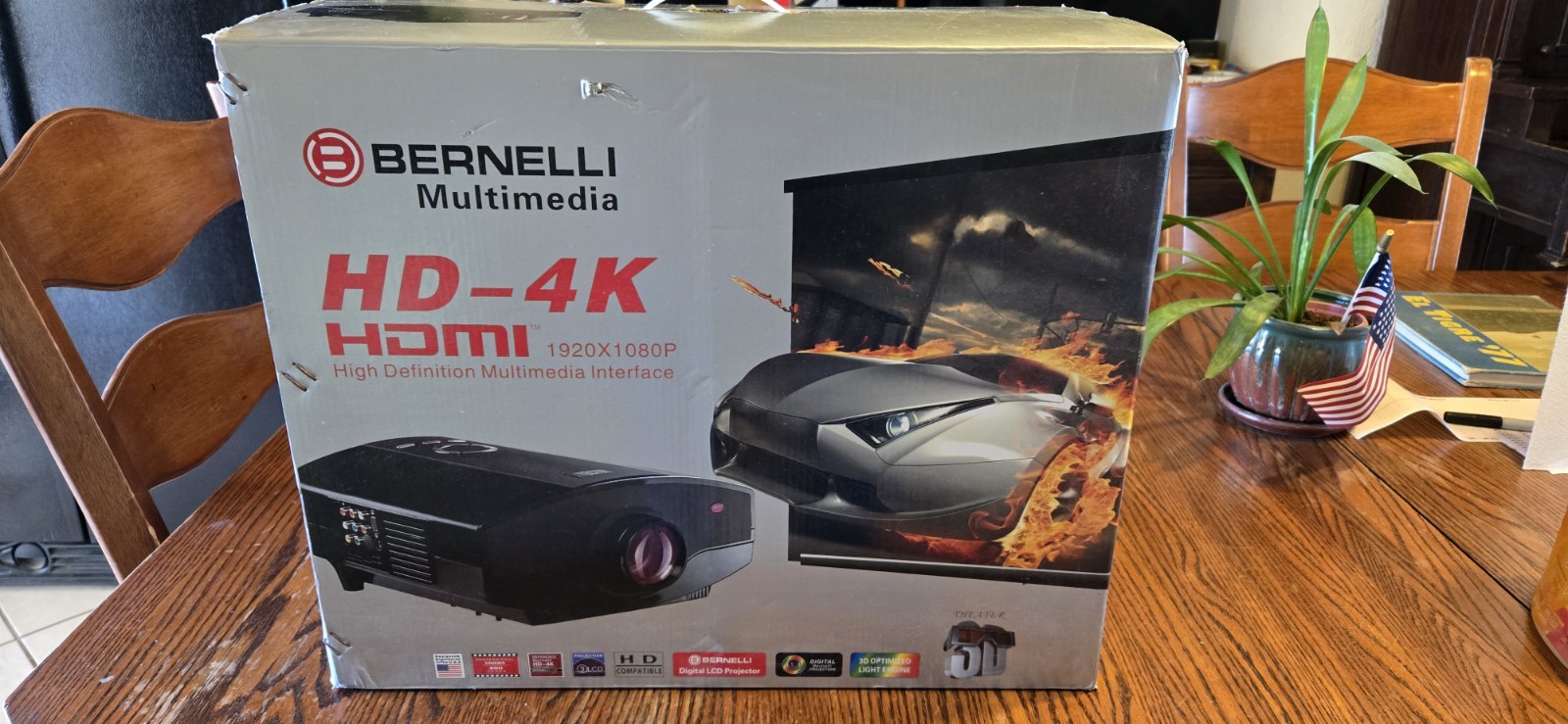 Bernelli Multimedia LCD Projector Model HD- 4K Works But READ!