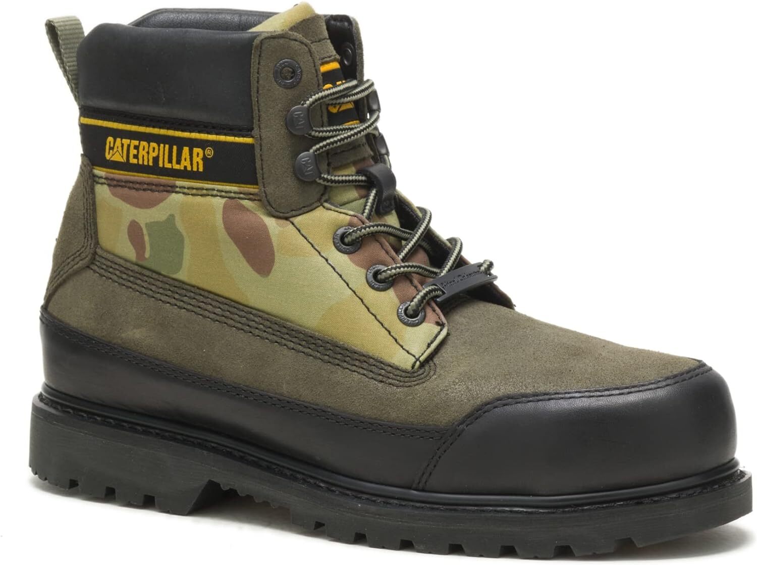 Caterpillar Mens UTAH Steel Toe Work Industrial Leather Black Boots