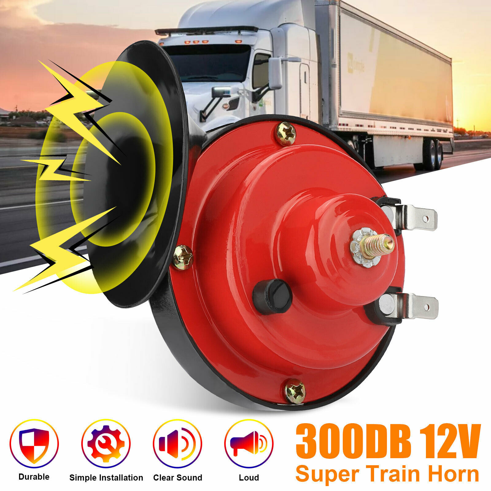 12V 310DB Super Loud Train Horn Waterproof for Motorcycle Car Truck SUV Boat