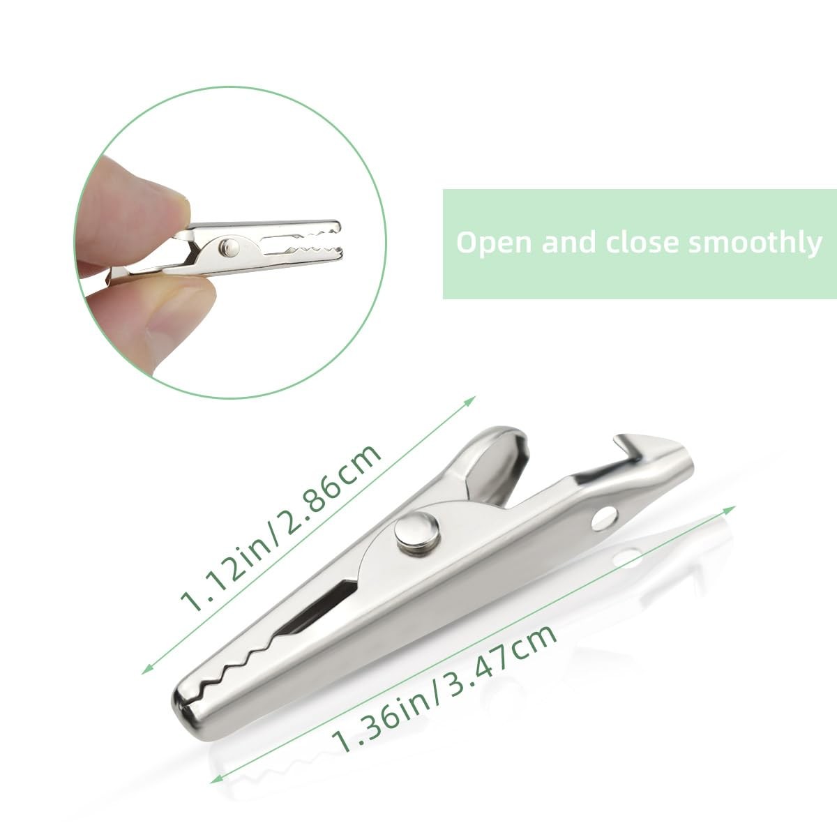 25 Pcs Nickel Plated Alligator Clips Metal Alligator Clip Crocodile Electrica...