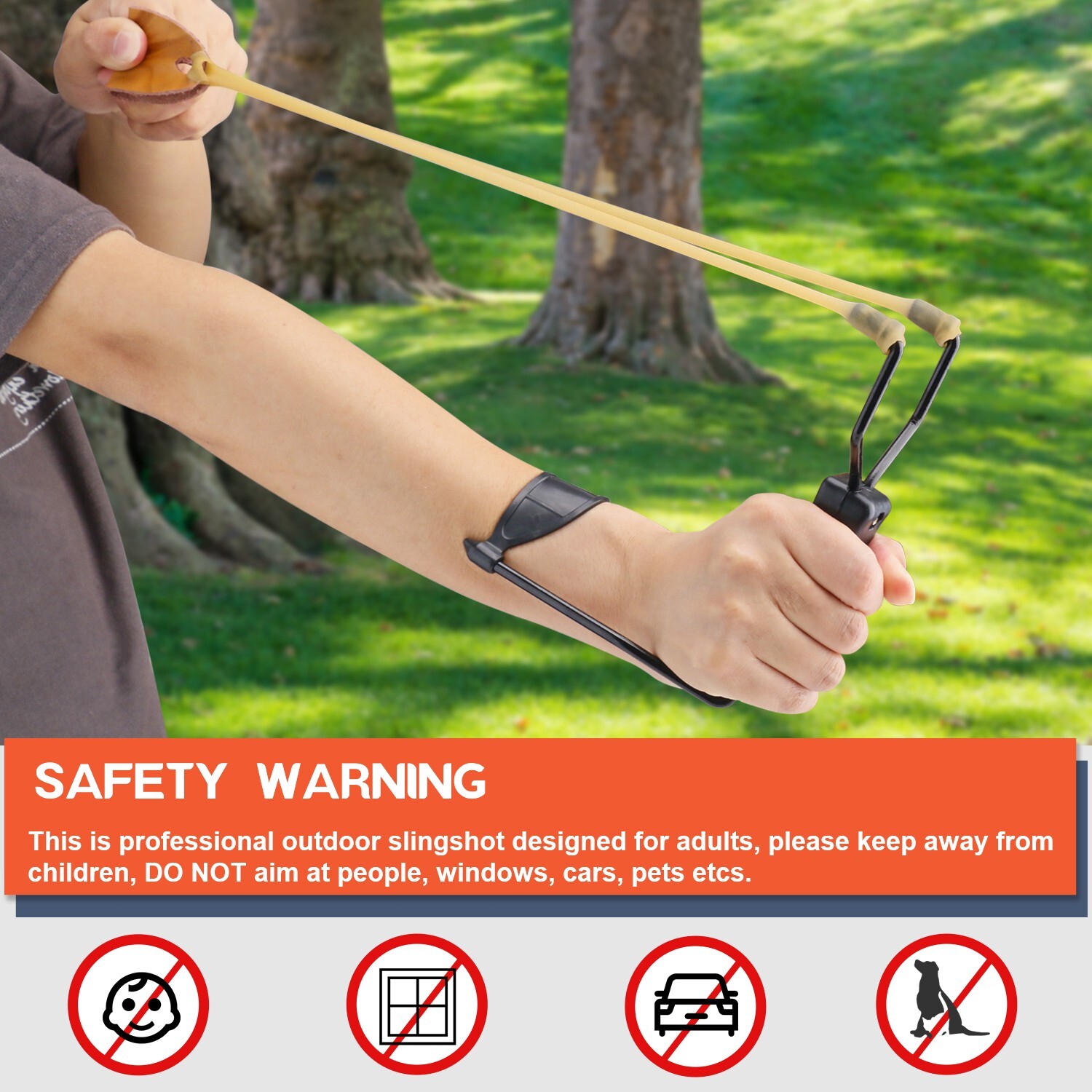 Professional Hunting Catapult Safer Slingshot With Rubber Aim Point Target Hot
