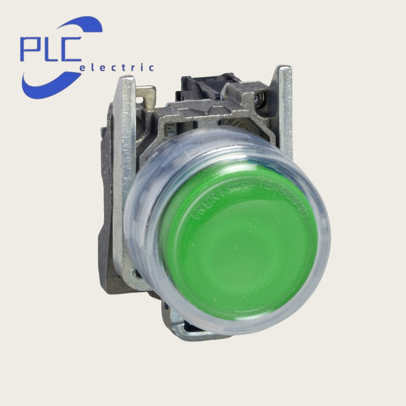 New With Box Schneider XB4BP31 Ø22 Green button - convex head reset - 1NO