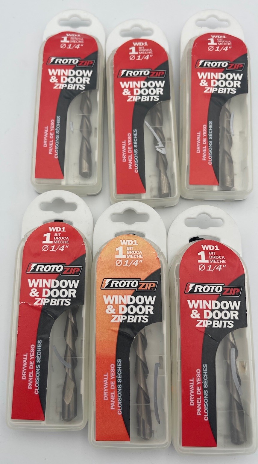 Lot Of 6 Rotozip 1/4 In. Window & Door Zip Bit WD1  Drywall Heavy Duty