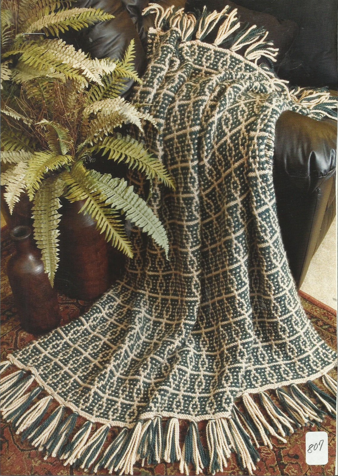 C0669  EASY MOSAIC  AFGHAN KNITTING PATTERN/INSTRUCTIONS