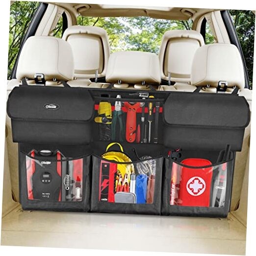 Back Seat Trunk Organizer Hanging Car Organizer Trunk Regular-40x19in Black