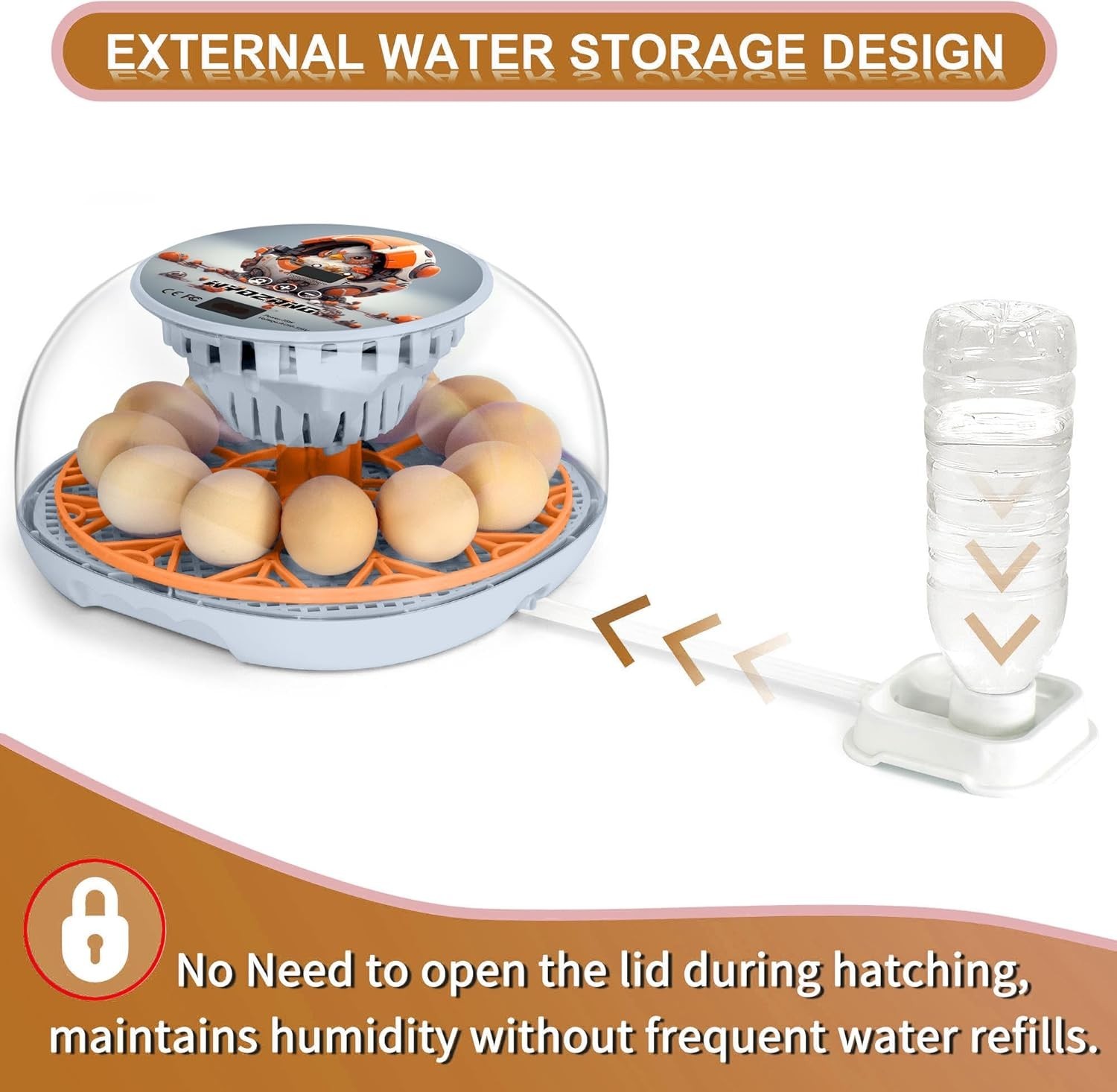Compact 12-Egg Smart Incubator with Automatic Turner & Temperature Control