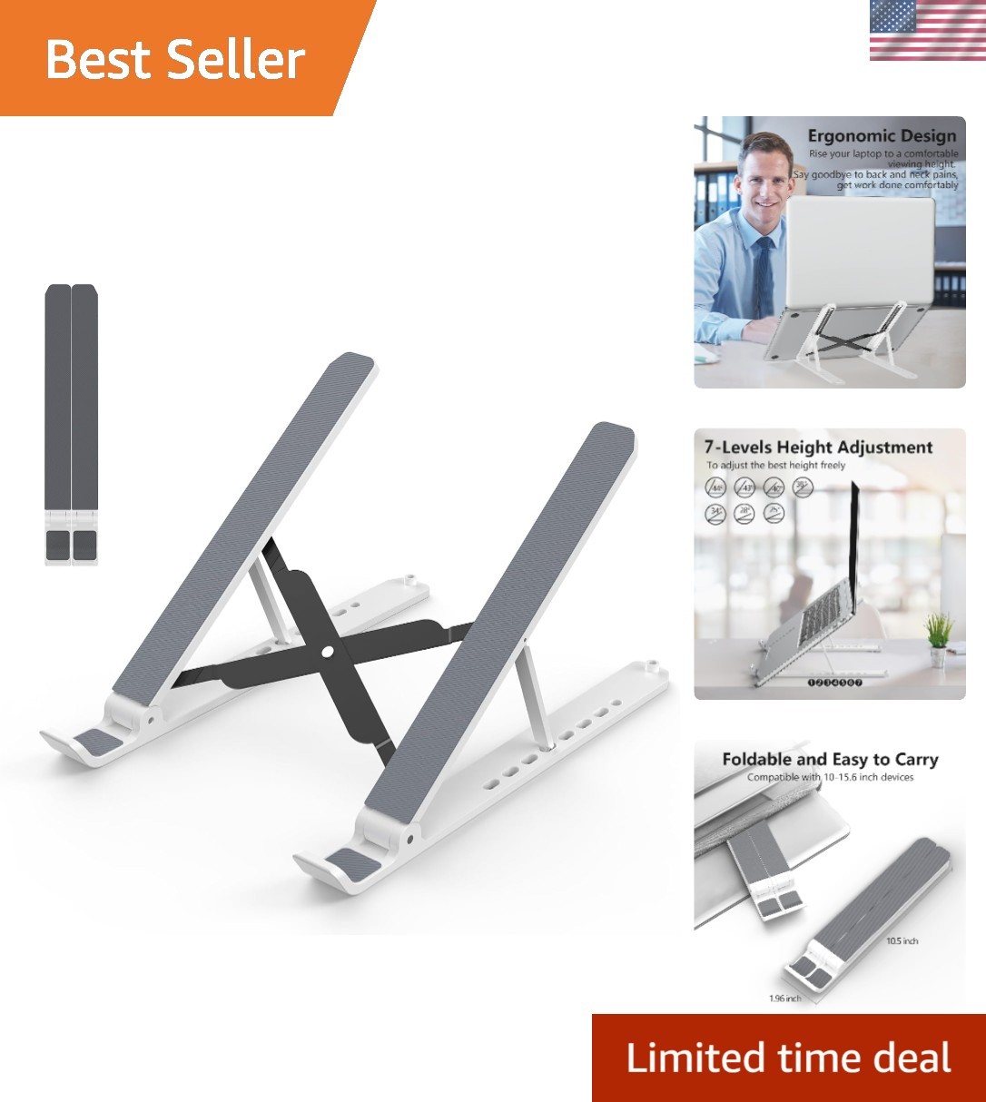 Ventilated Laptop Stand for Optimal Ergonomics and Cooling
