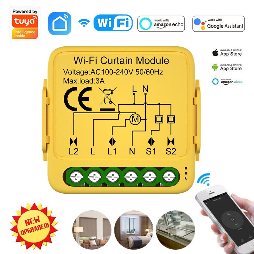 1-10 Channel Tuya WIFI Smart Curtain Switch Module for Roller Blinds Home