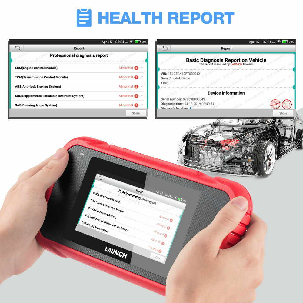 LAUNCH CRP123E V2.0 OBD2 Scanner Reader Check Car Engine ABS SRS Diagnostic Tool