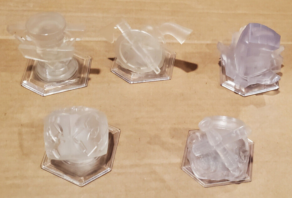 set of 5 Disney Infinity Crystal Clear Playset Piece Figures