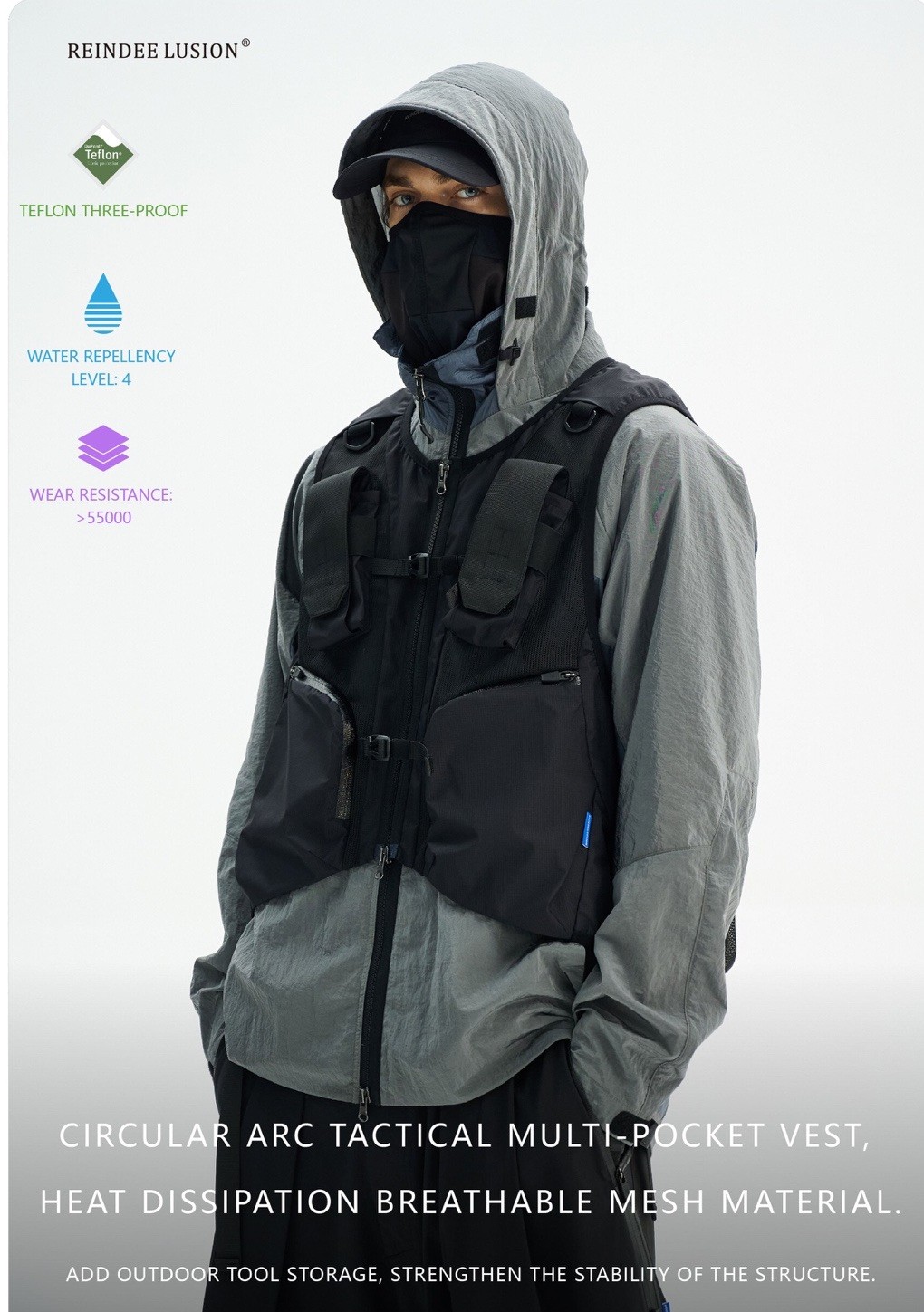 REINDEE LUSION 0219 FUNCTIONAL LIGHTWEIGHT TACTICAL TECHWEAR VEST MEDIUM