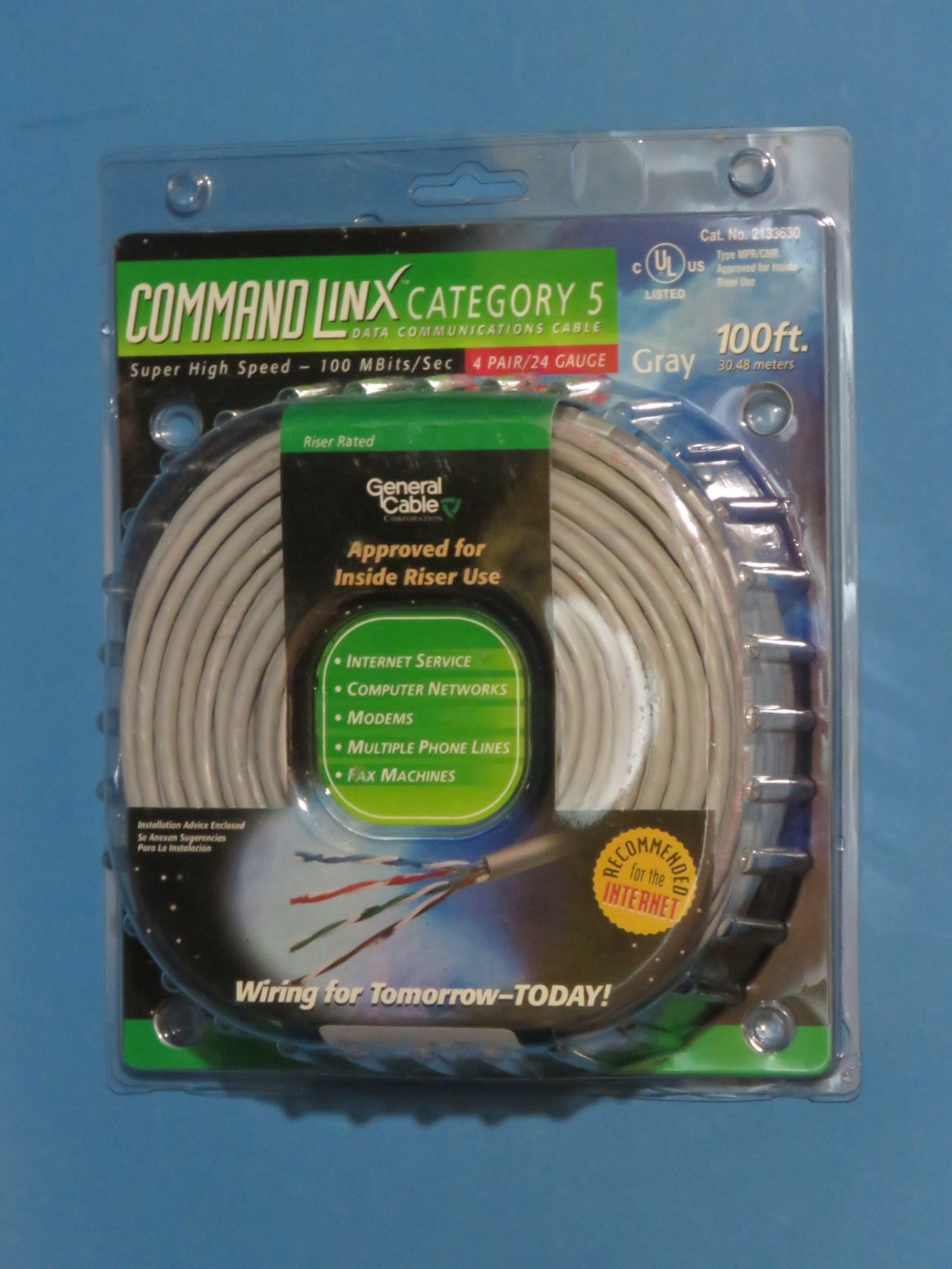 Category 5 Network Cable 100ft Brand New, Unopened, Original Owner