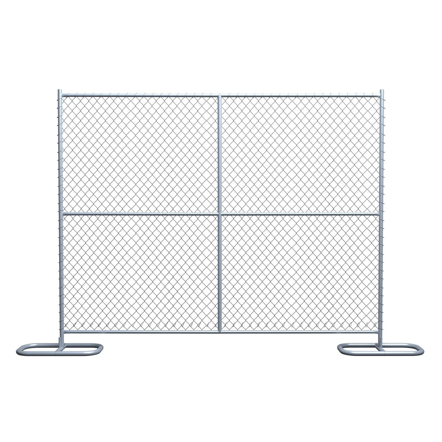 8 ft Temporary Chain Link Fence Panel (Galvanized) - 10 QTY