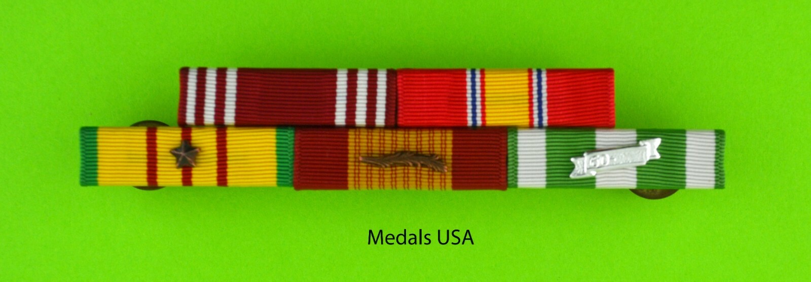 Army Vietnam 5 Ribbon Bar - Good Conduct - Vietnam Service with 1 Campaign Star