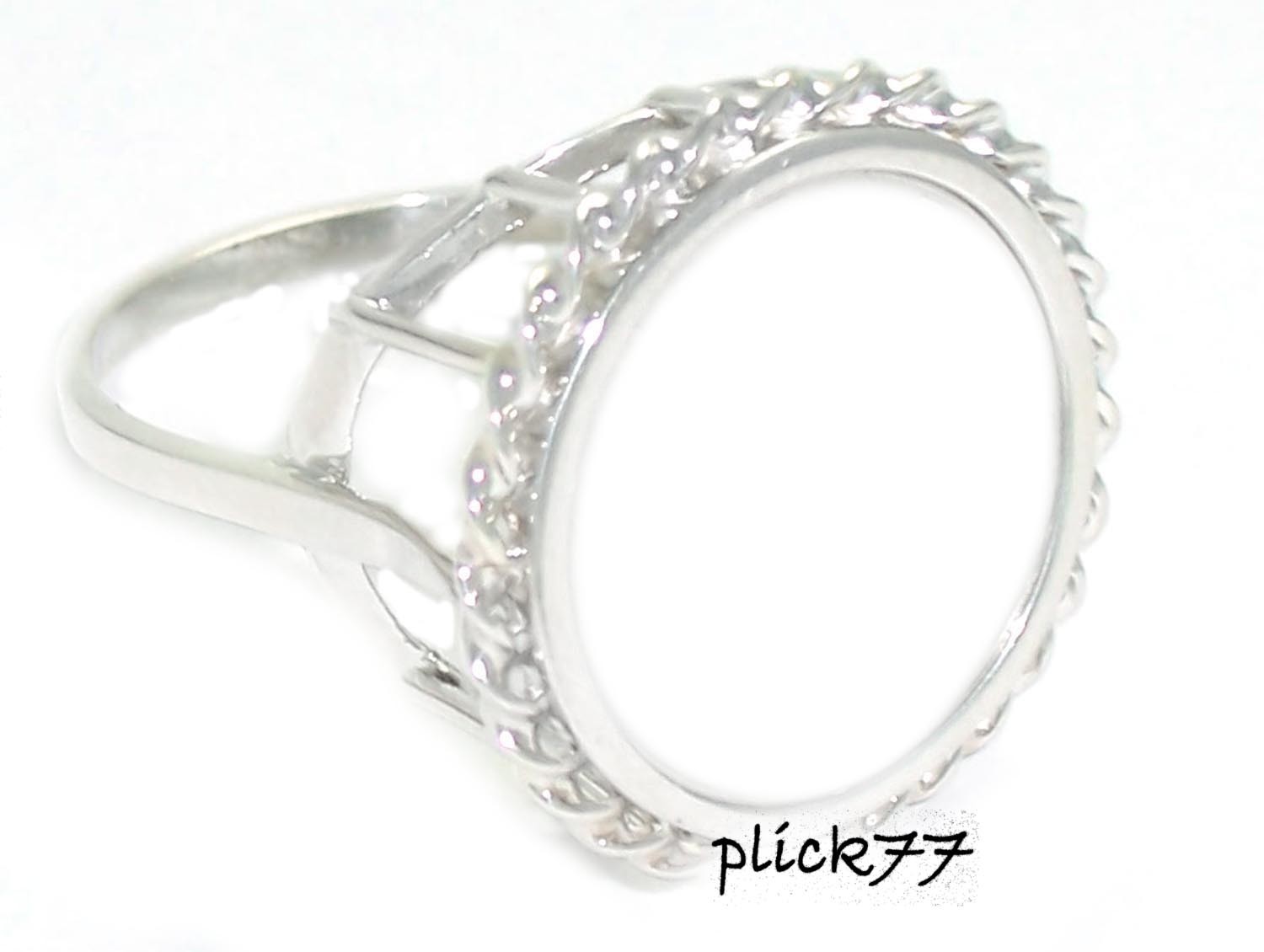 Womens High Rise Coin Ring Sterling Silver