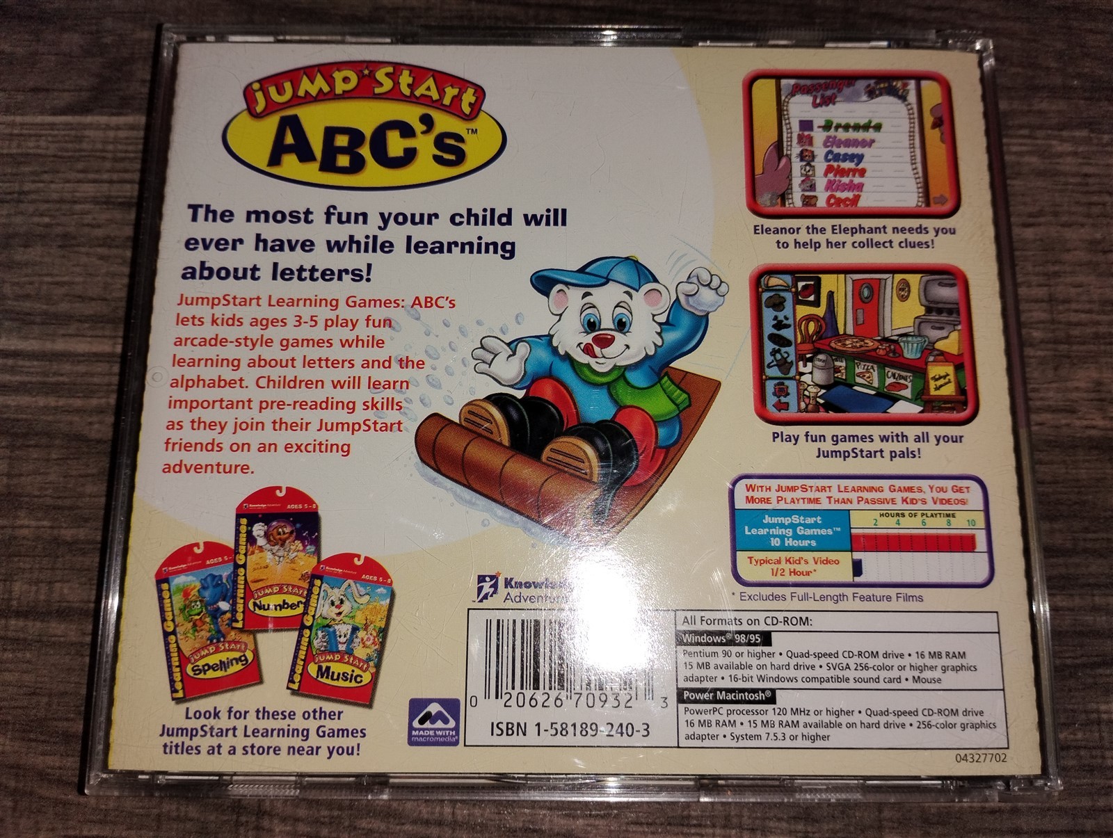 JumpStart Learning Games ABC's PC/Mac CD-ROM Davidson Knowledge Adventure 1999