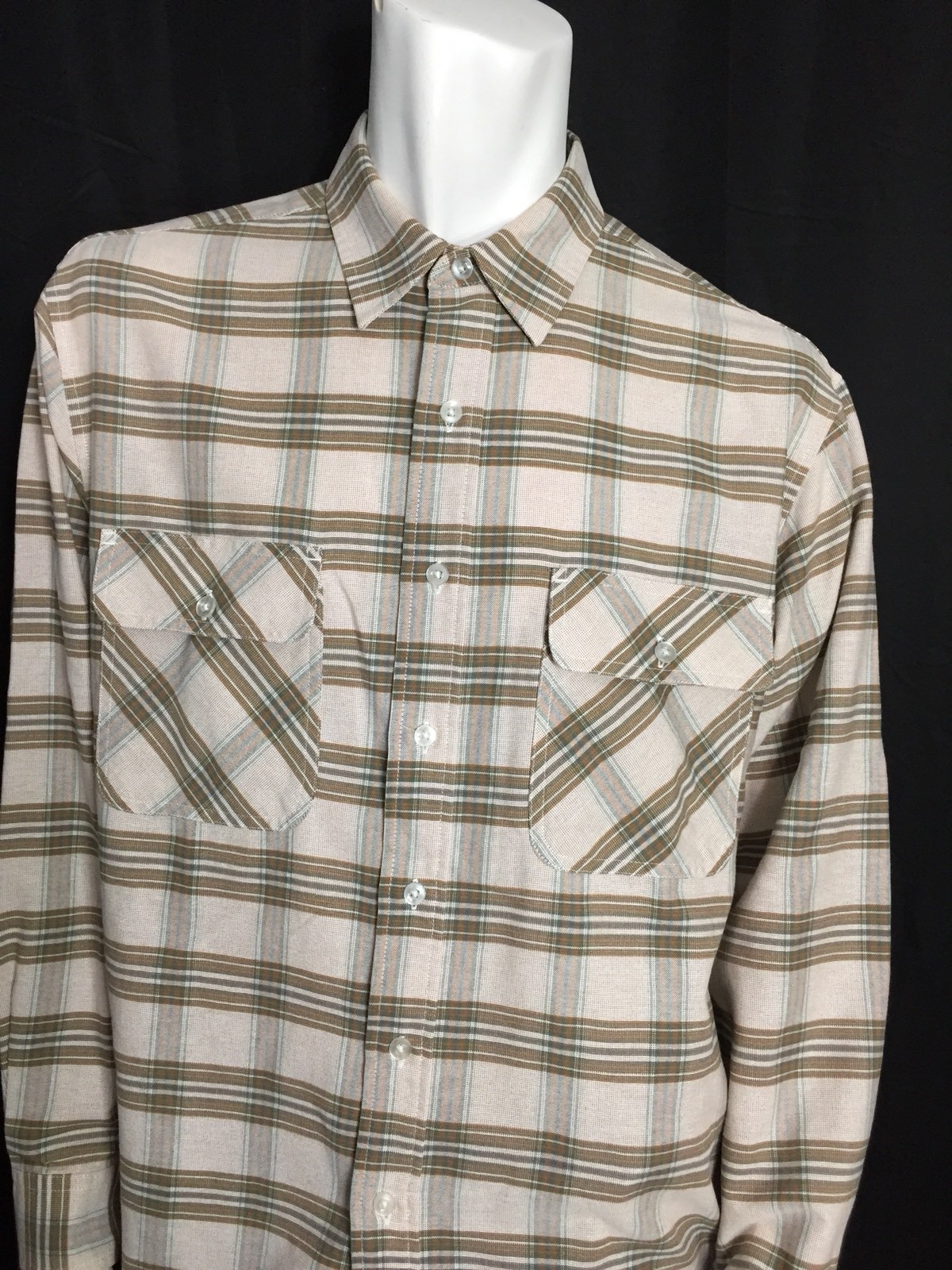 Big Mac Authentic Work Wear Long Sleeve Shirt Size Medium Plaid Button Front