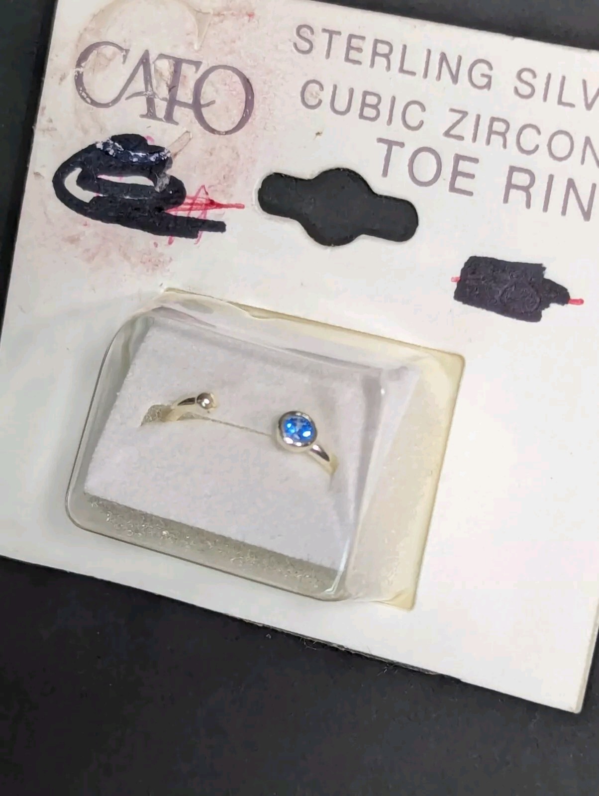 Cato Sterling Silver Blue Cubic Zirconia Toe Ring
