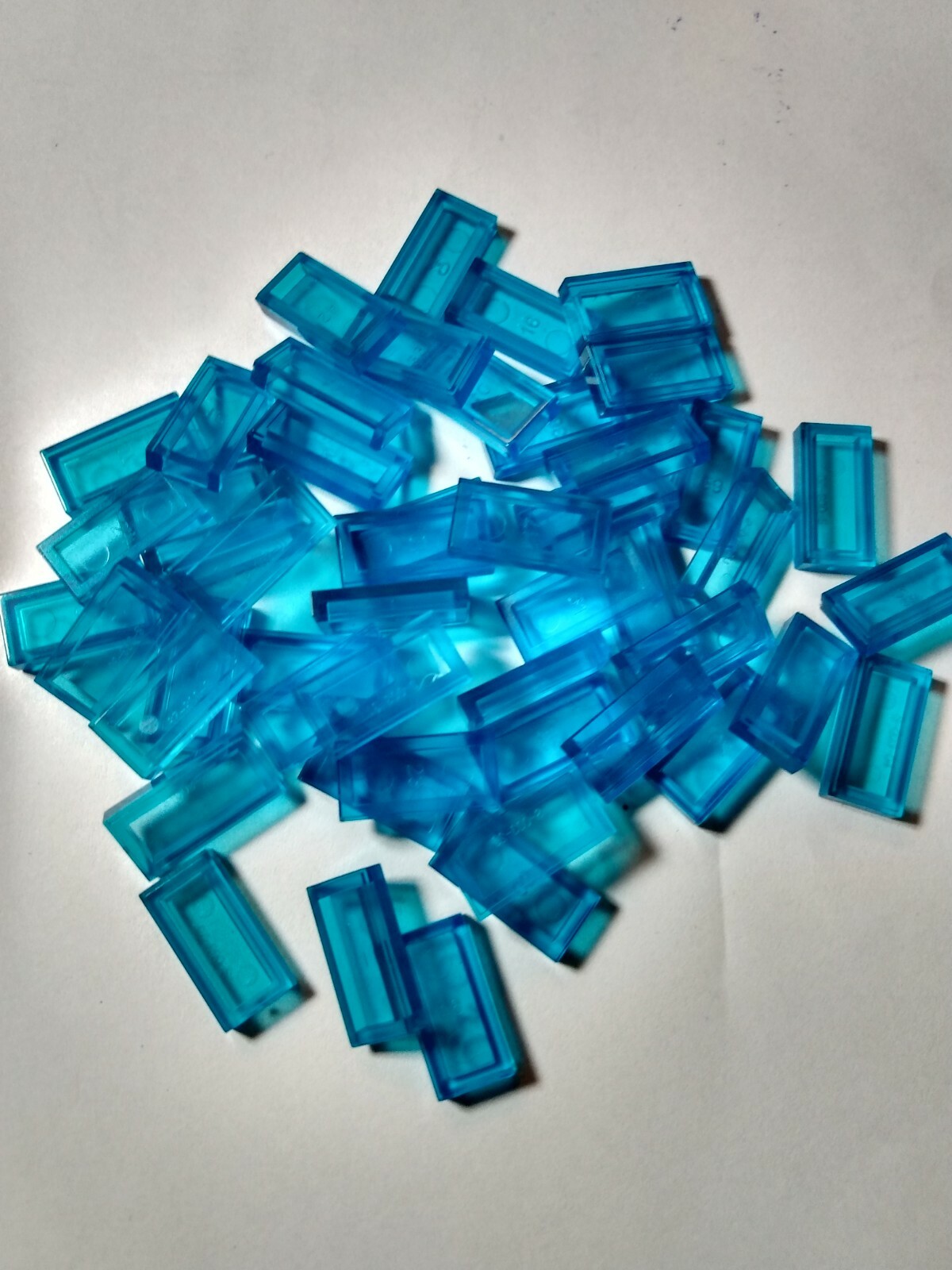 New #3069 Trans Blue 1X2 Tile — 100* Pieces —Custom & Compatible