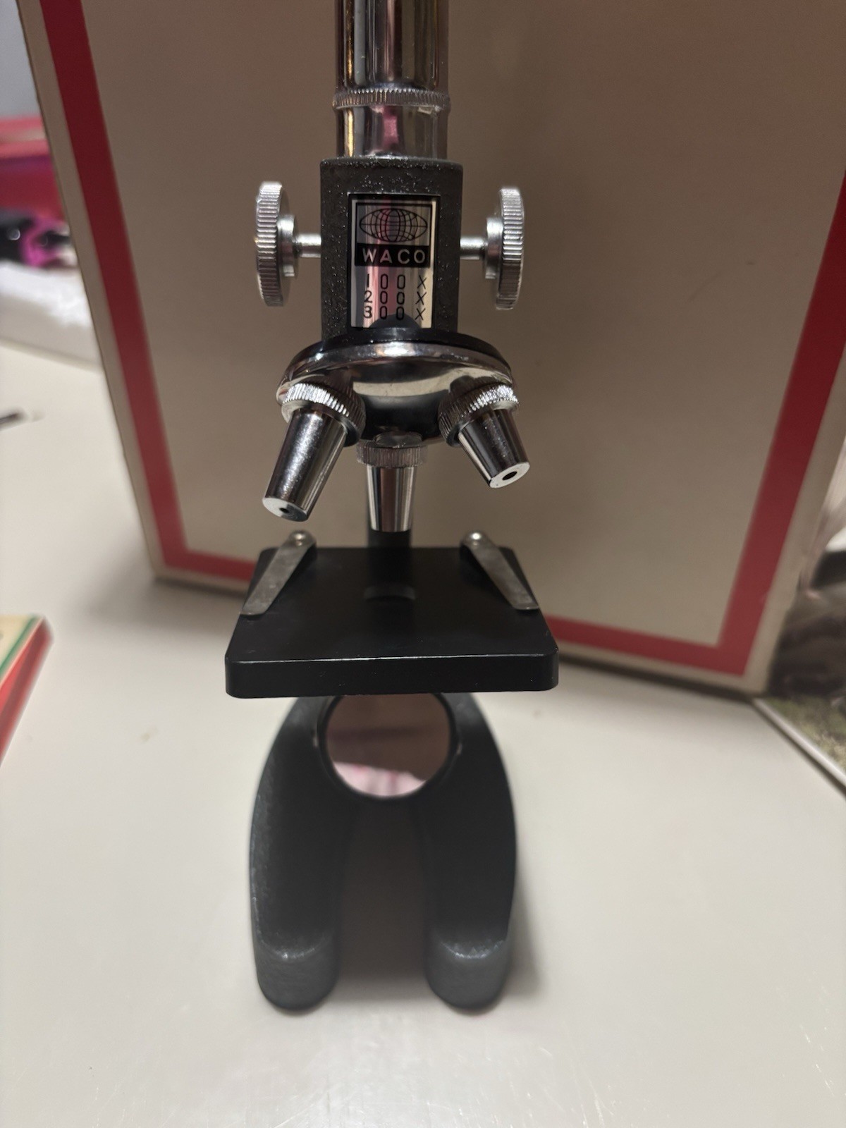 Vintage Waco Microscope W/ All Untensils