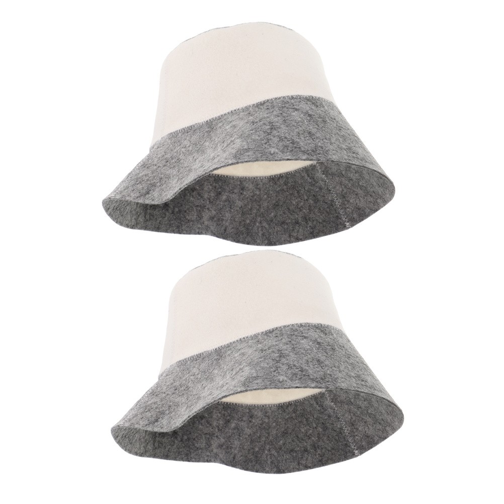 2pcs Fiber Felt Sauna Hat Heat Resistant Absorbent Cap For Russian Bathhouse