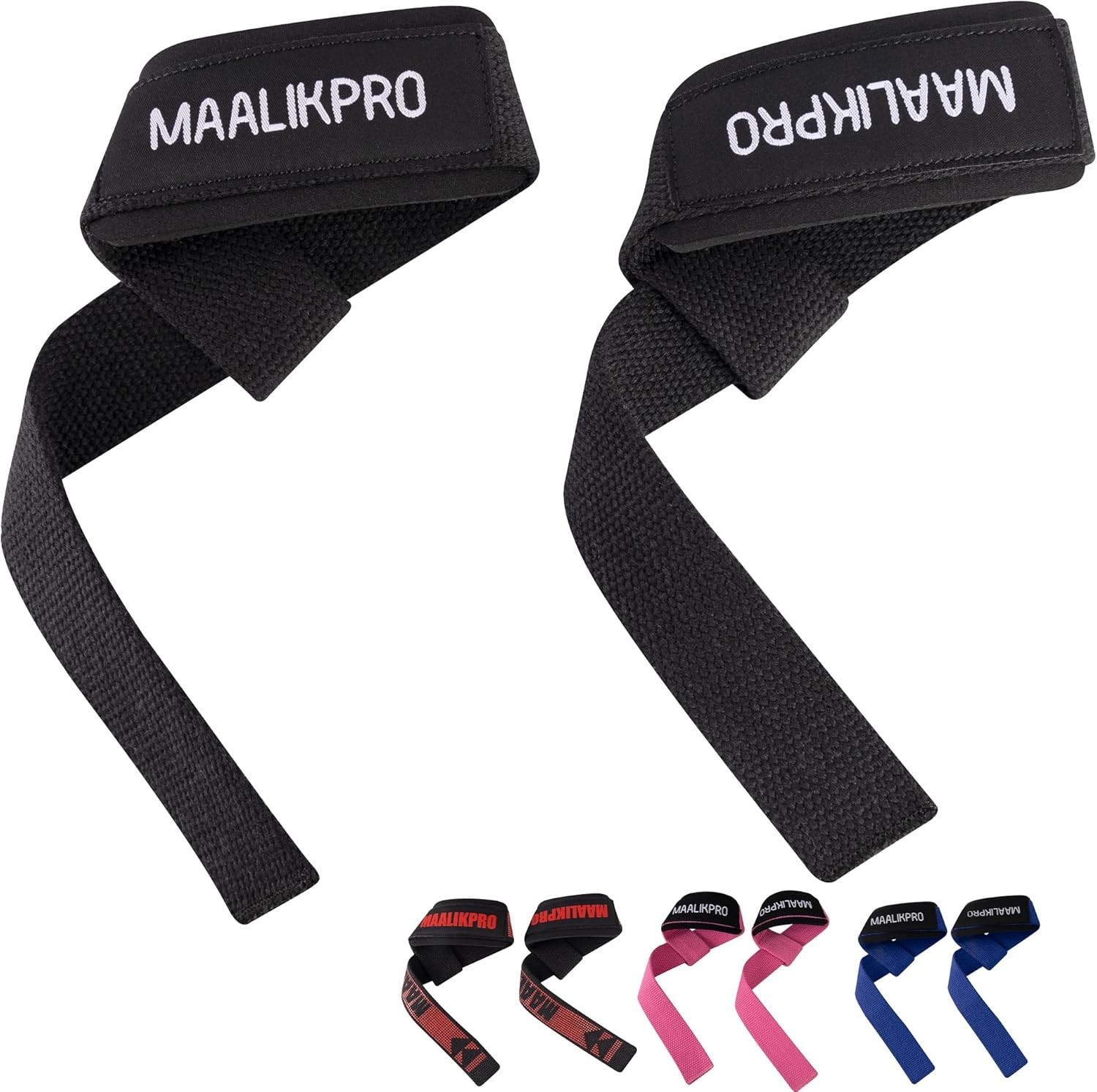 Weight Lifting Straps Deadlift Powerlifting Wrist Wraps Padded Gym Workout Pair