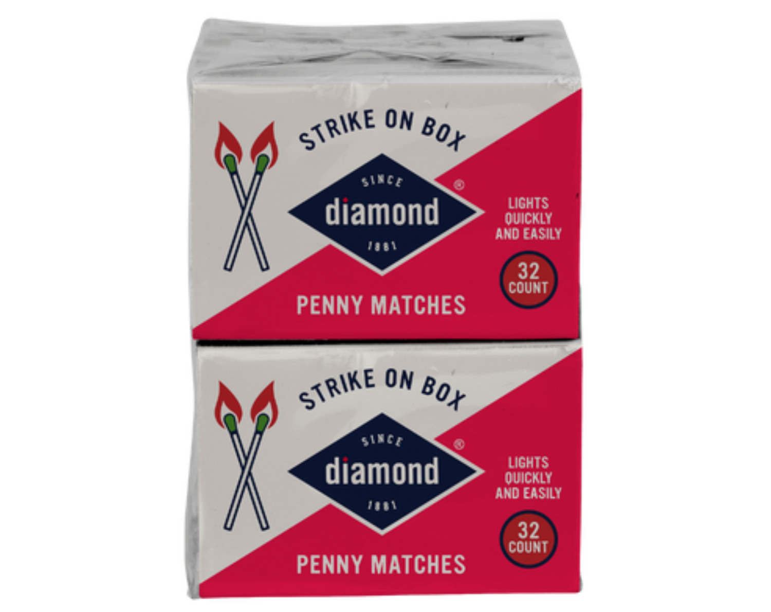4x 10 pack Small Penny Matches Diamond Strike On Box Wooden Kitchen, 1,280 count