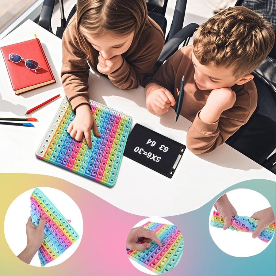 12x12 Multiplication Game Table Kids Math Learning Posters, Fidget Popper...