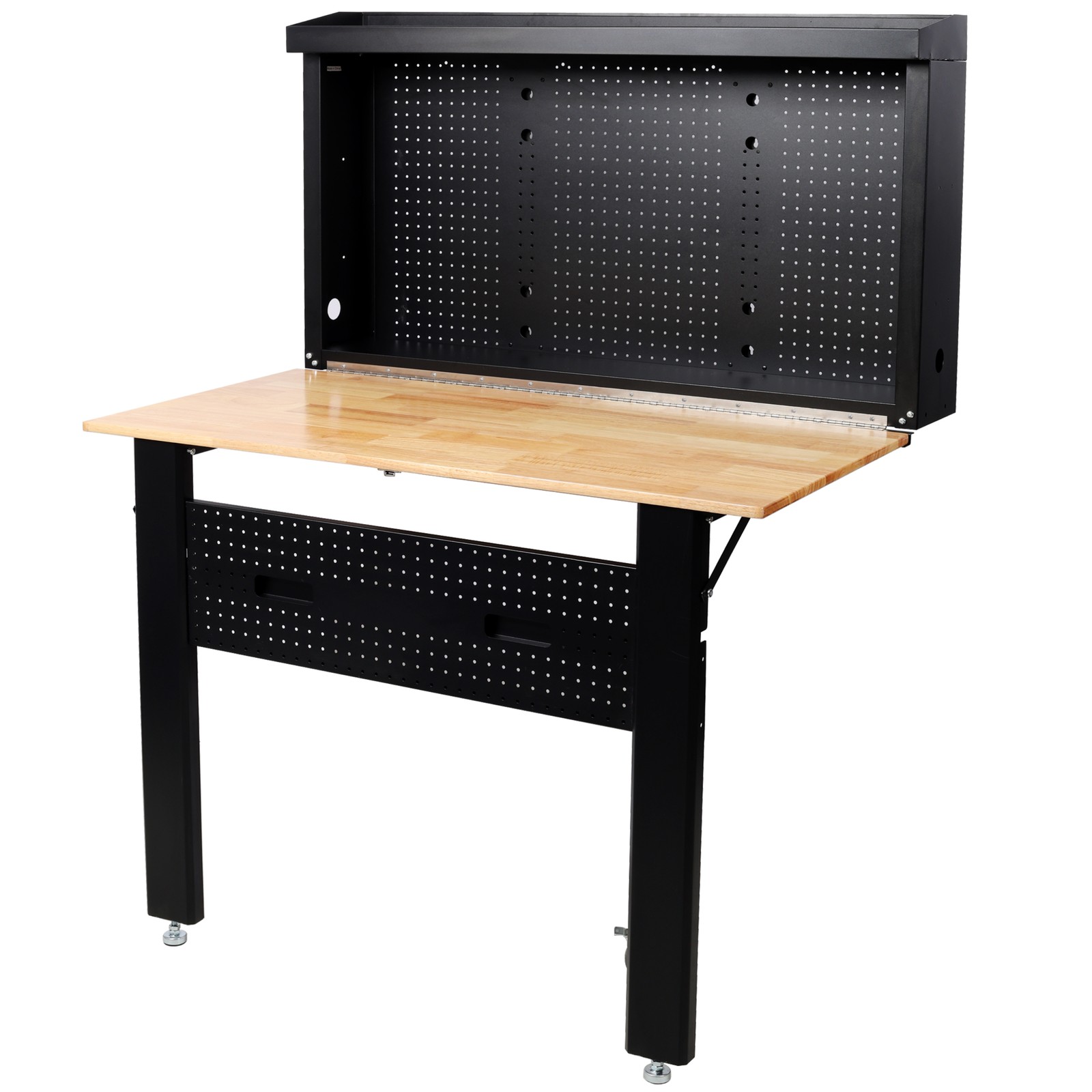 Wall Mounted Workbench, Robust Space-Saving Foldable Workbench with Rubberwood