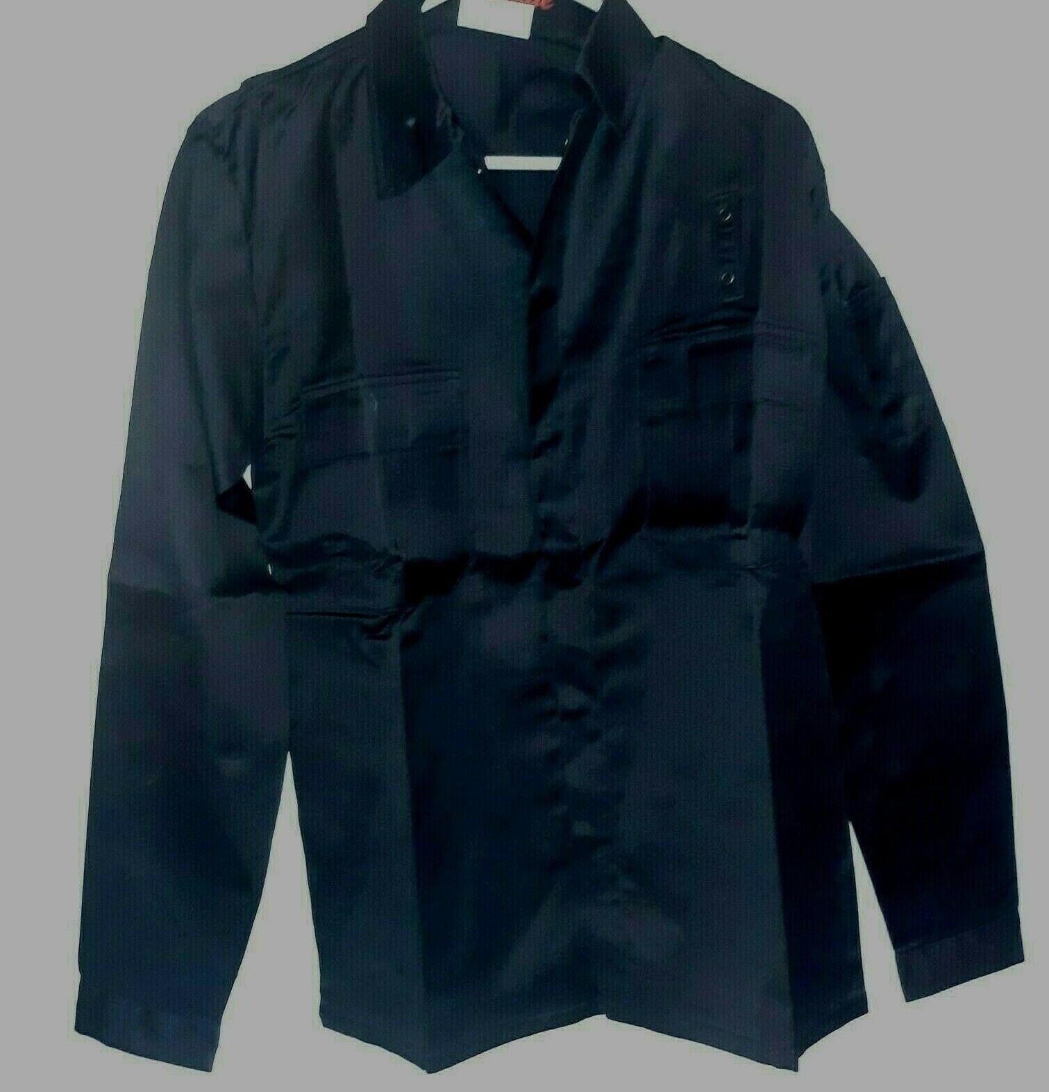 Prestige Tactical Wear Long Sleeve Shirt Small Black 65/35% Polyester Cotton BDU