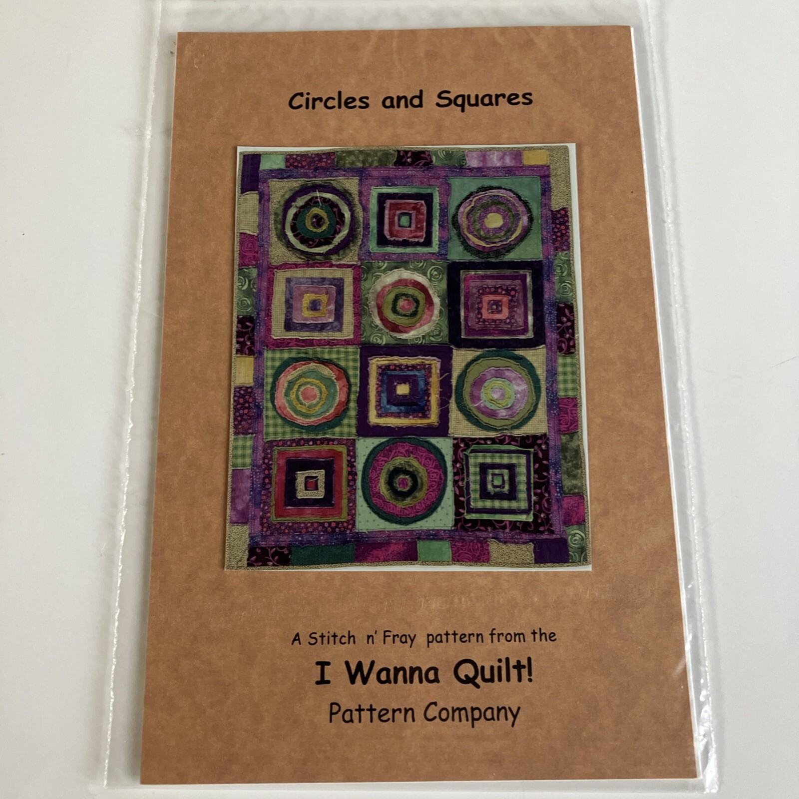 I Wanna Quilt! Circles & Squares Stitch n' Fray 31" x 39" Quilting Pattern 2000