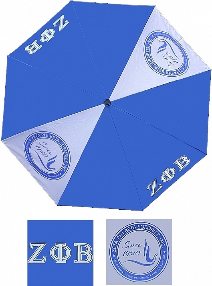 Zeta Phi/Φ Beta Reverse Jumbo Golf Umbrella [Blue/White]