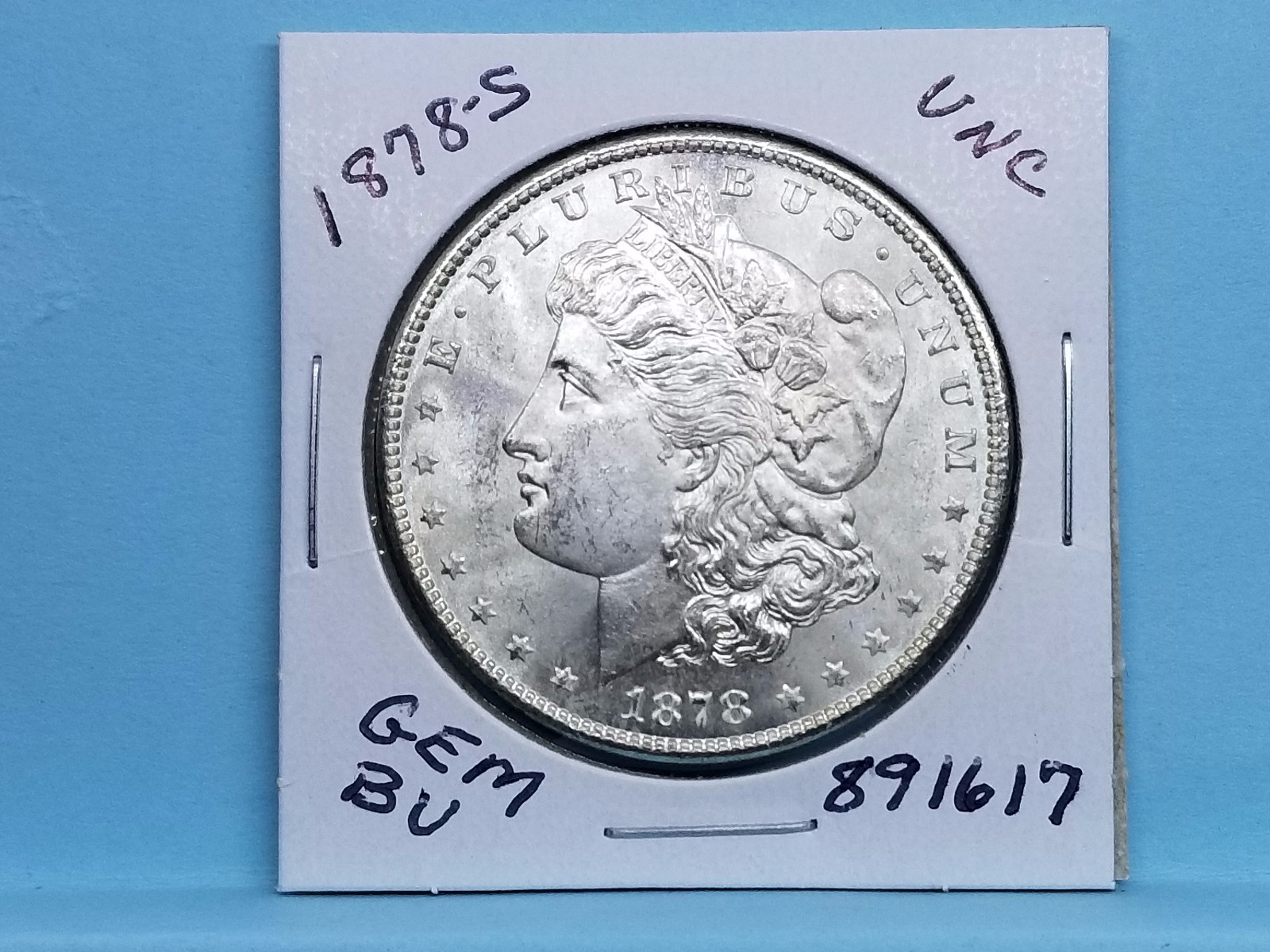 1878-S $ MORGAN SILVER DOLLAR GEM BU MIRROR LIKE LUSTER #891617-113U