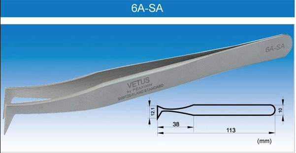 VETUS 6A-SA hooked points Genuine Vetus Volume Stainless Steel Tweezers