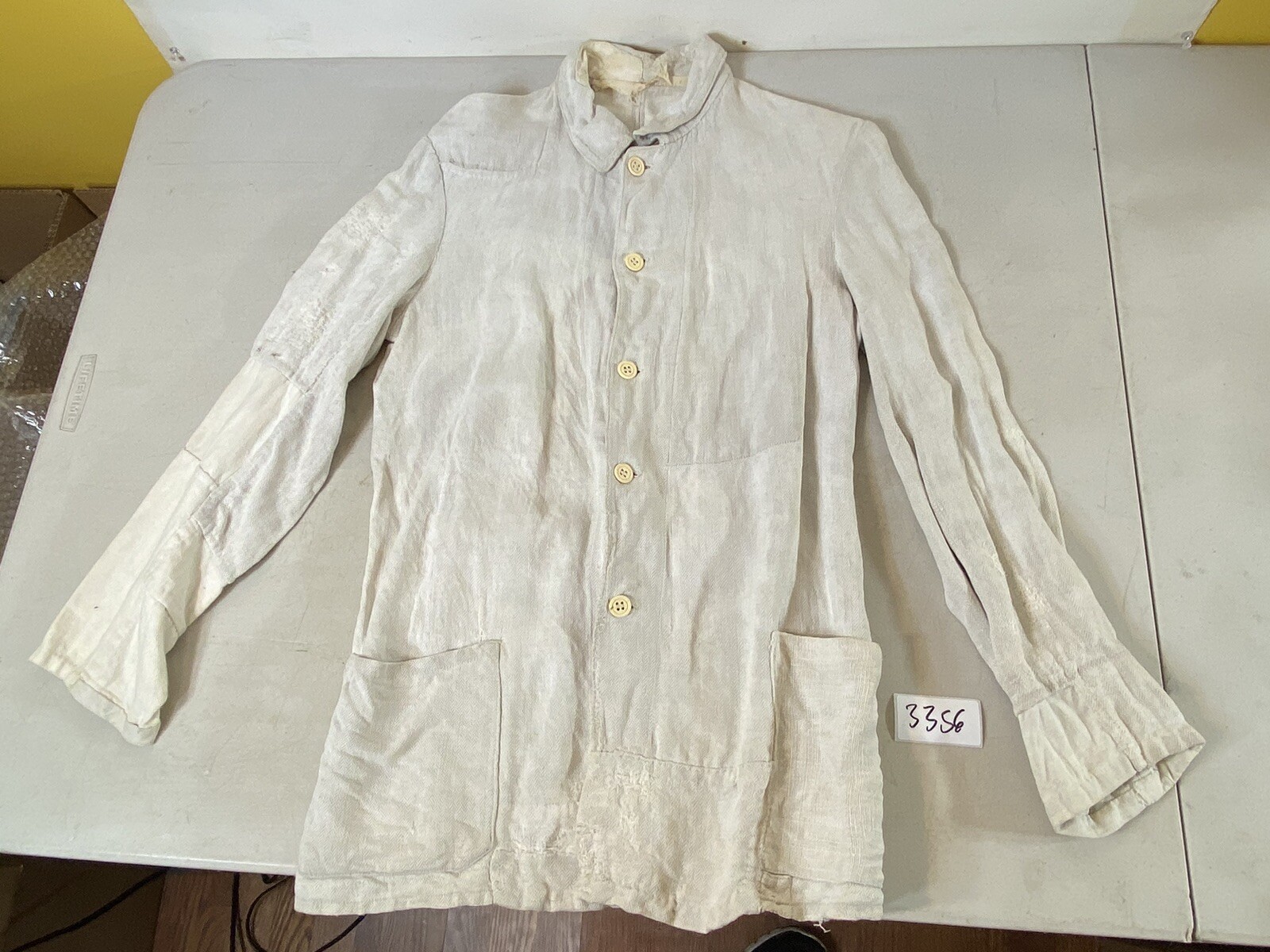 Victorian Civil War 1900s Jacket Coat Uniform White Tunic German Vintage 33S6