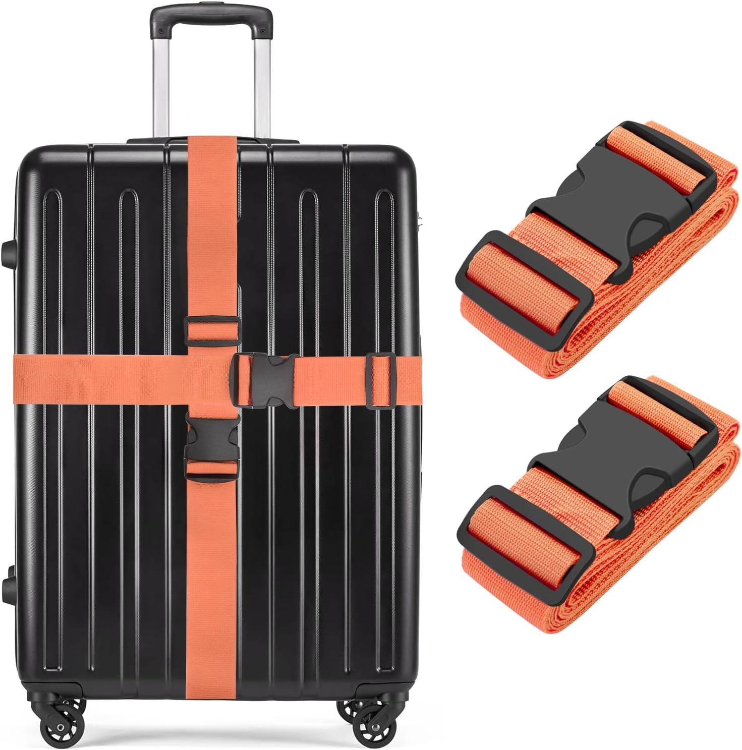 Luggage Straps, 79" Long Belts Keep Suitcase Secure While Traveling, TSA