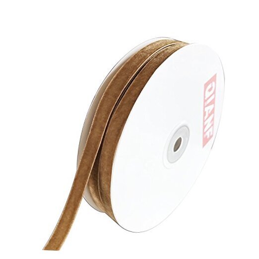 Vintage Khaki Velvet Ribbon, 3/8 Inch X 25Yd 3/8"-25 Yard 143-khaki