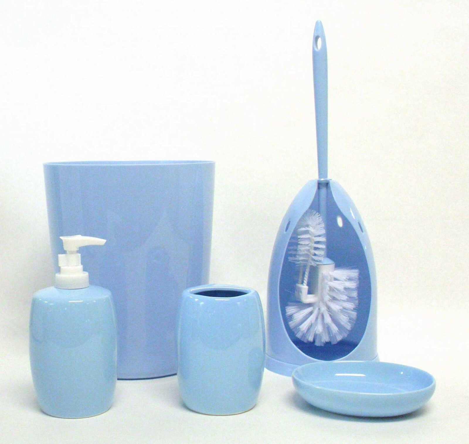 Mainstays 5-Piece Bathroom Accessory Set, Angel Falls - Blue