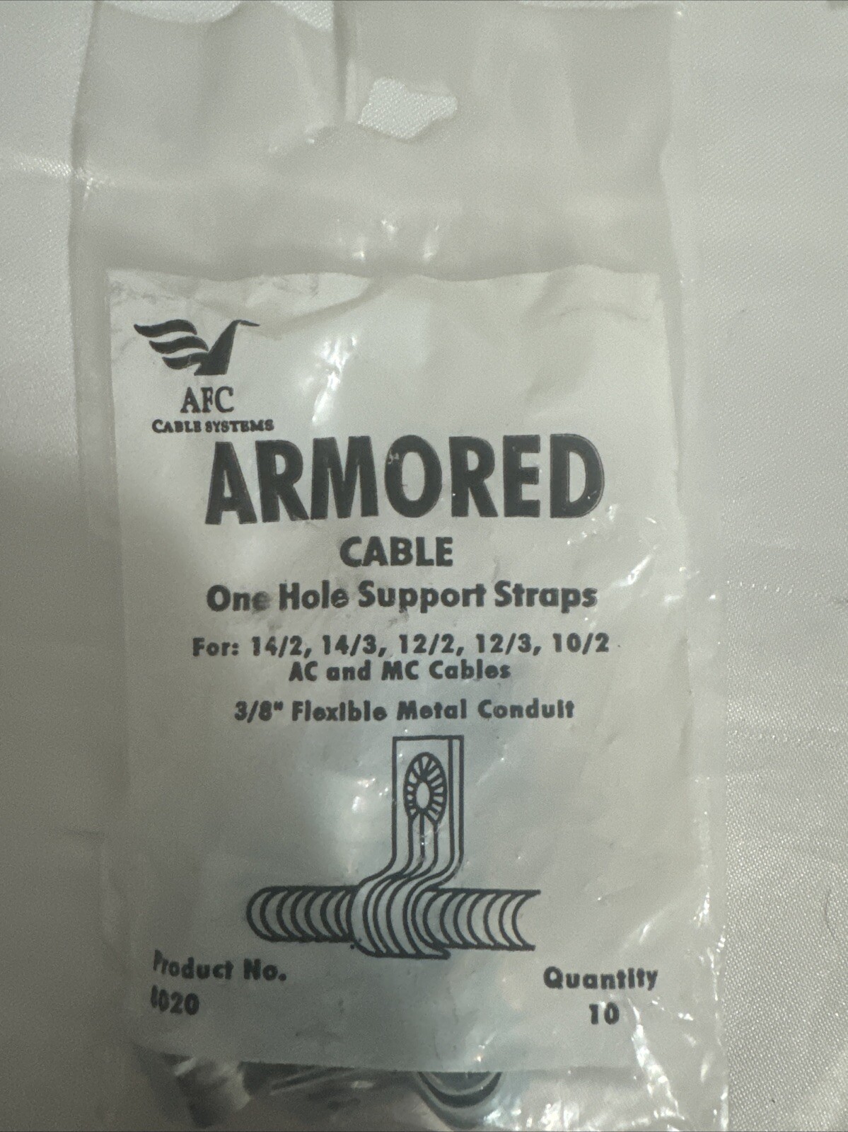 Lot 5 Pack - Armored Cable Support Straps 50 Pieces