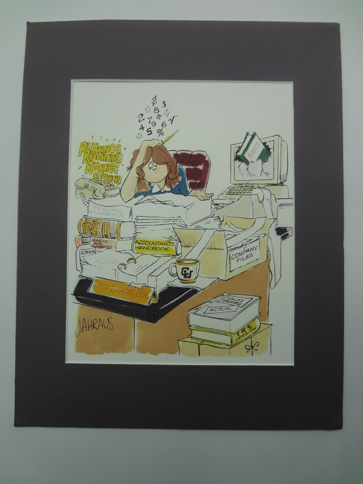 Original Artwork By Jon Jahraus Personalized Cartoon Drawing 9.5 by 7.5 inch
