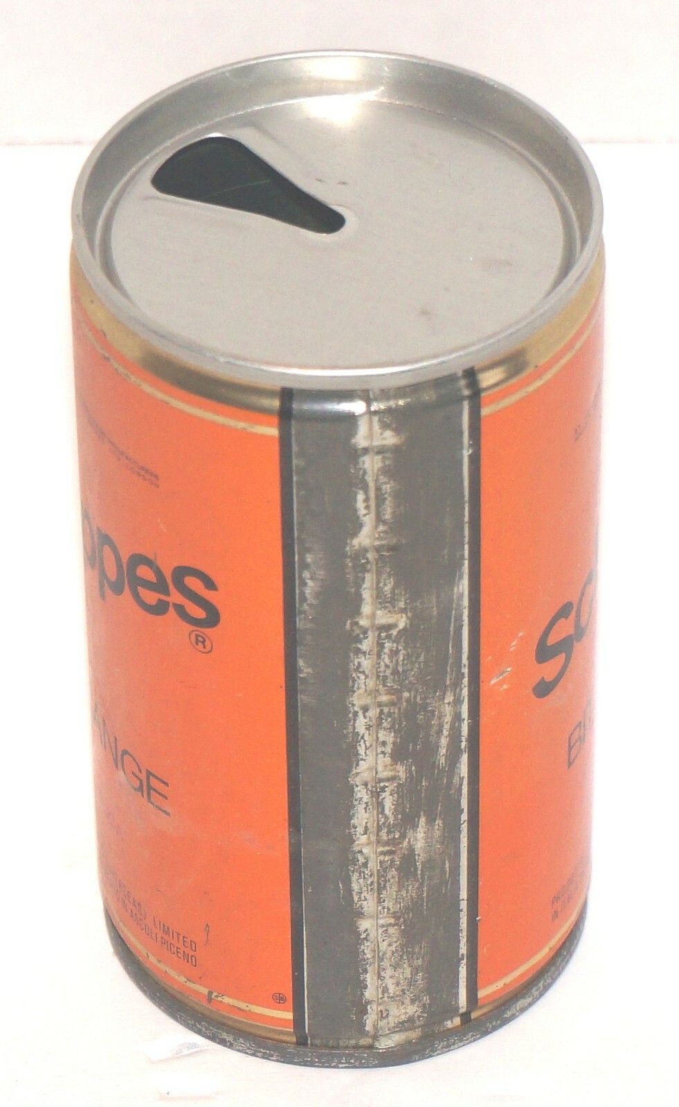 Vintage Schweppes Bitter Orange Italy 4.5" High Can Without Tab