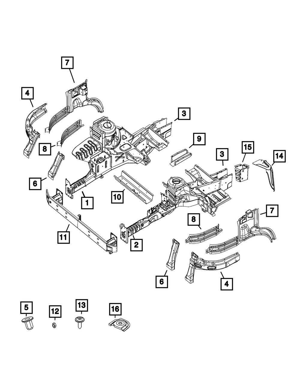 Genuine Mopar Rail Front Reinforcement 68185331AA